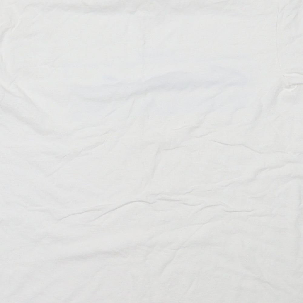 Topman Mens White Cotton T-Shirt Size S Round Neck