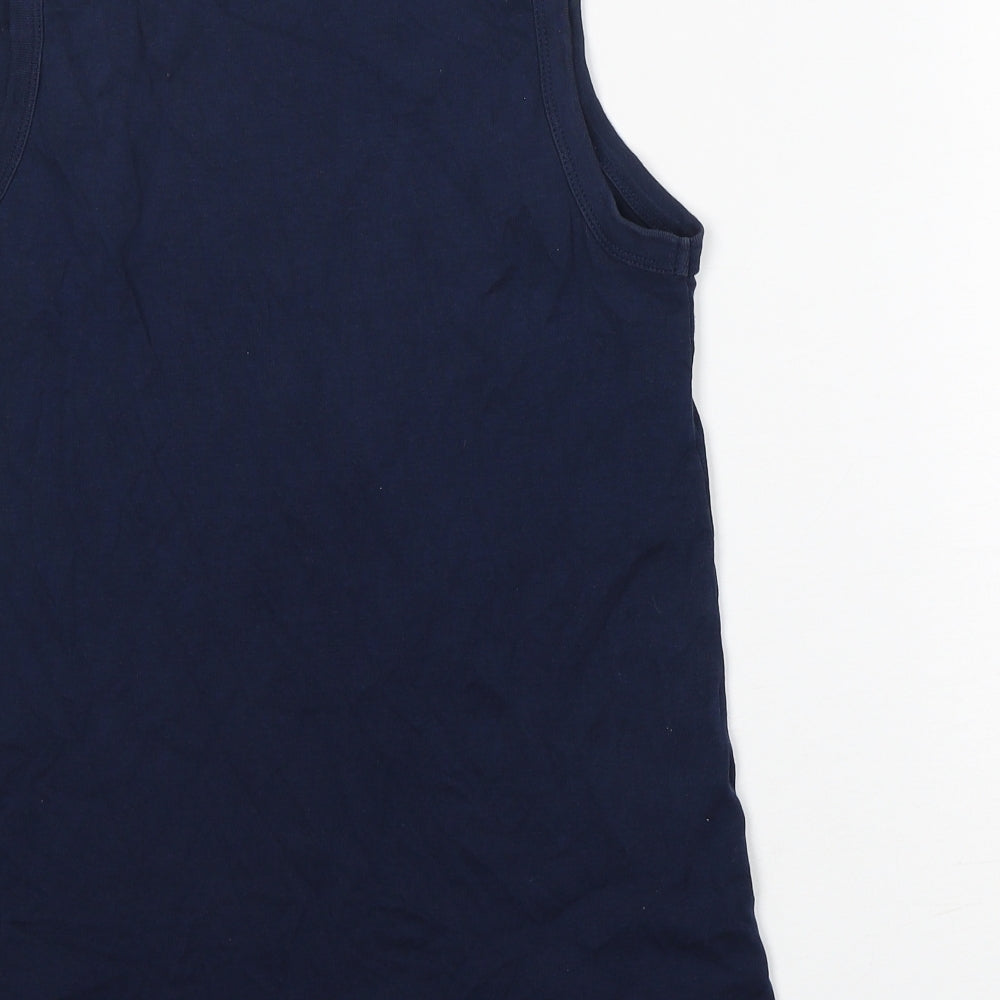 TU Mens Blue 100% Cotton Basic Tank Size 20 Round Neck