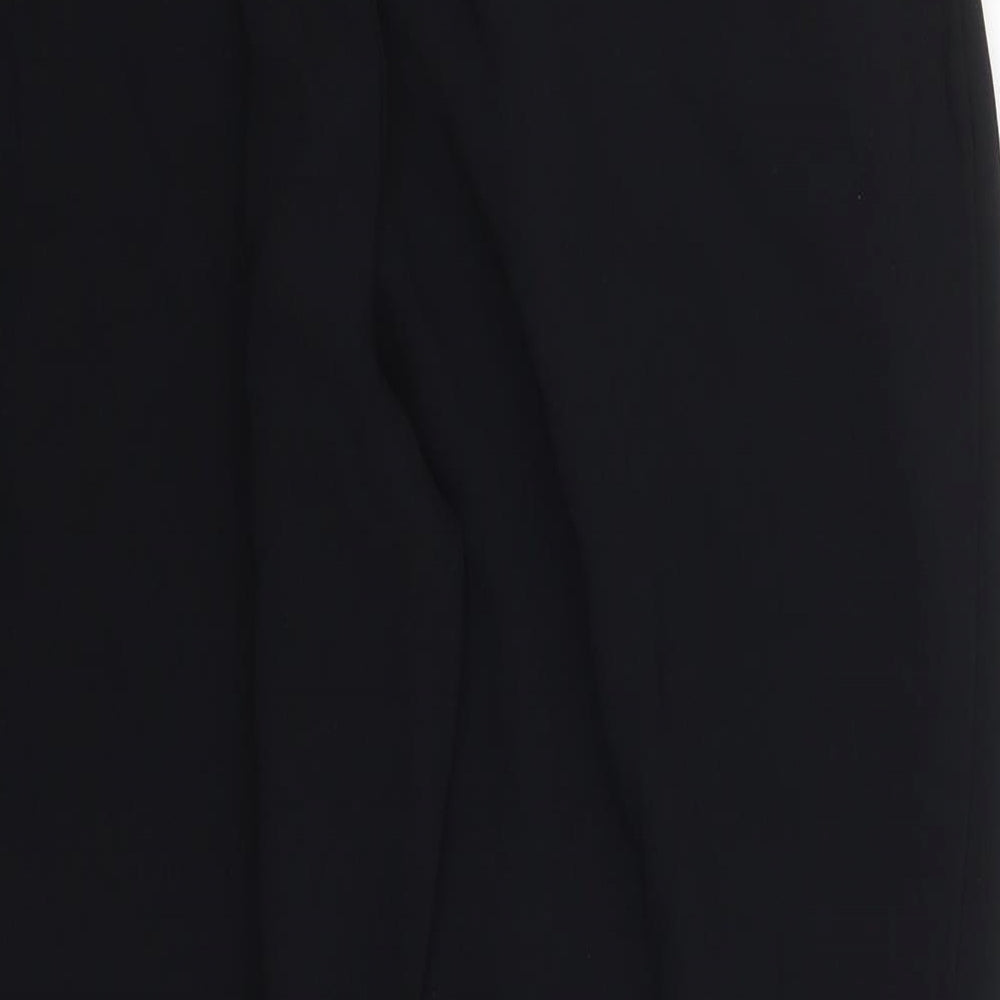 Marks and Spencer Womens Black Polyester Trousers Size 14 L24 in Regular
