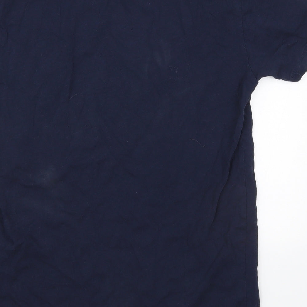 LCW Casual Mens Blue Cotton T-Shirt Size M Crew Neck - Palm Tree