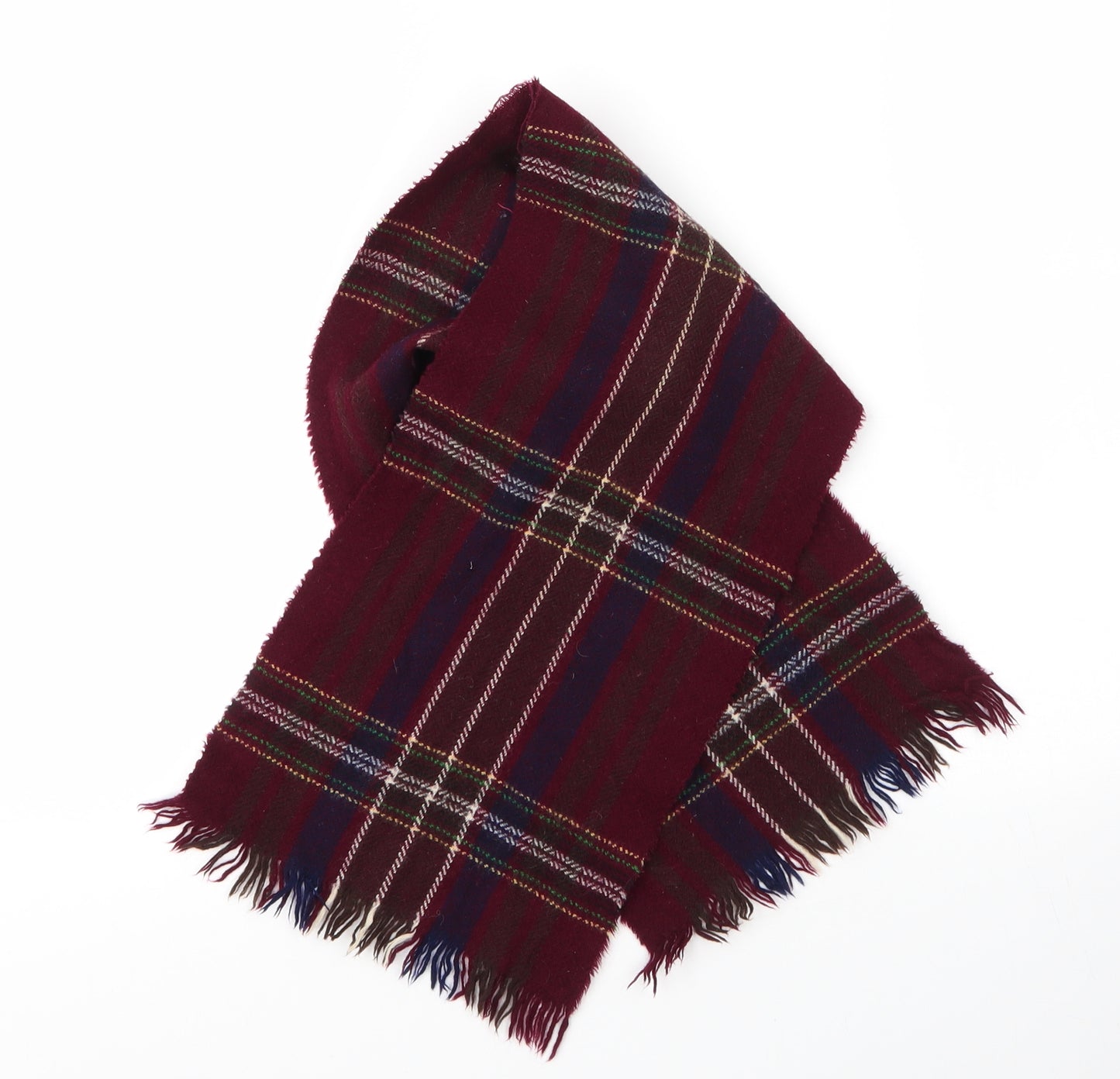 Sammy Mens Pink Plaid Wool Scarf One Size
