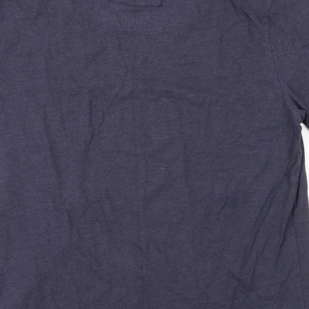Debenhams Mens Blue Cotton T-Shirt Size L Round Neck
