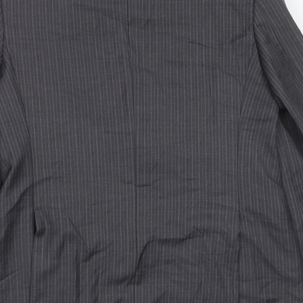 Marks and Spencer Mens Grey Striped Wool Jacket Suit Jacket Size 38