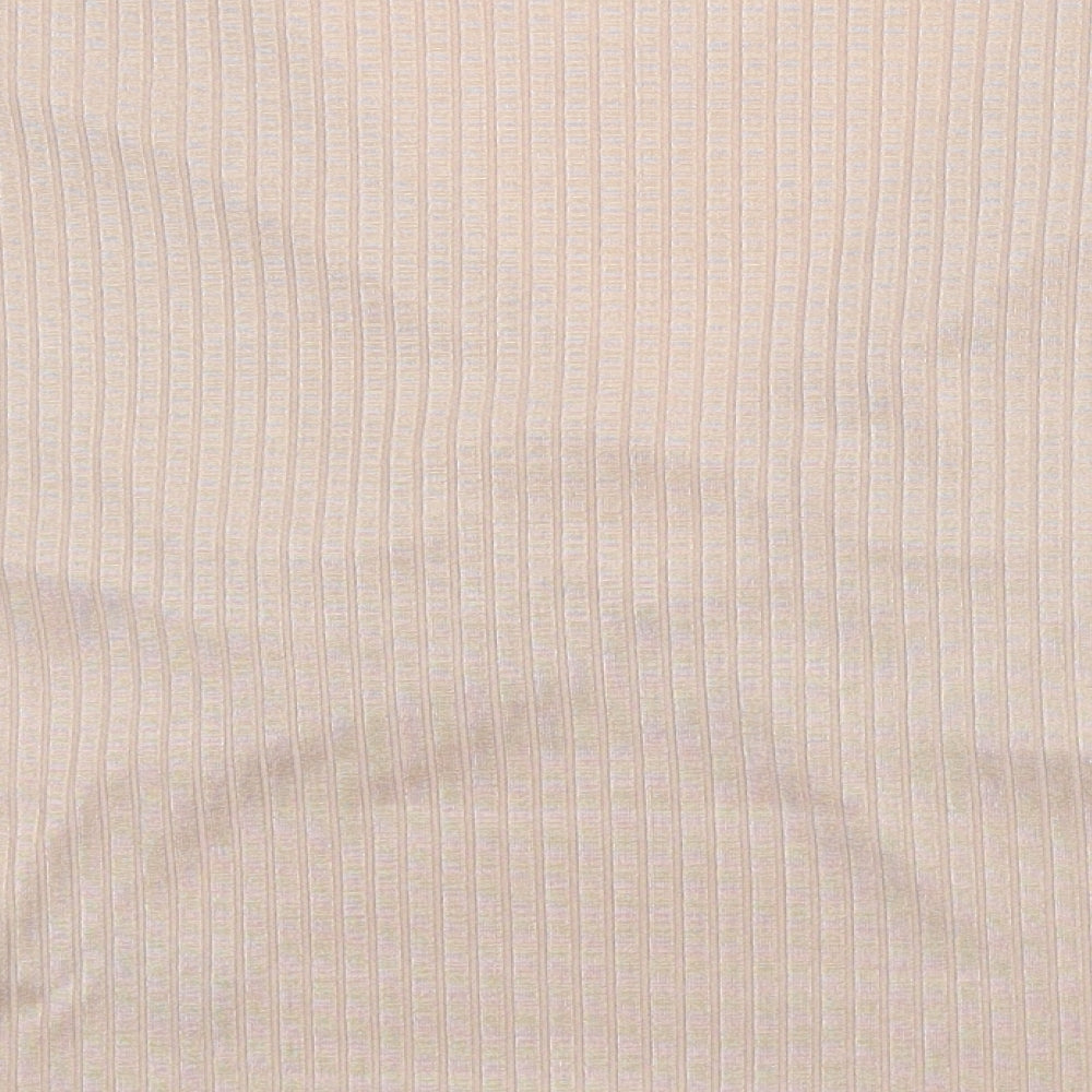 Miss Selfridge Womens Pink Polyester Cropped T-Shirt Size 12 V-Neck - sexy