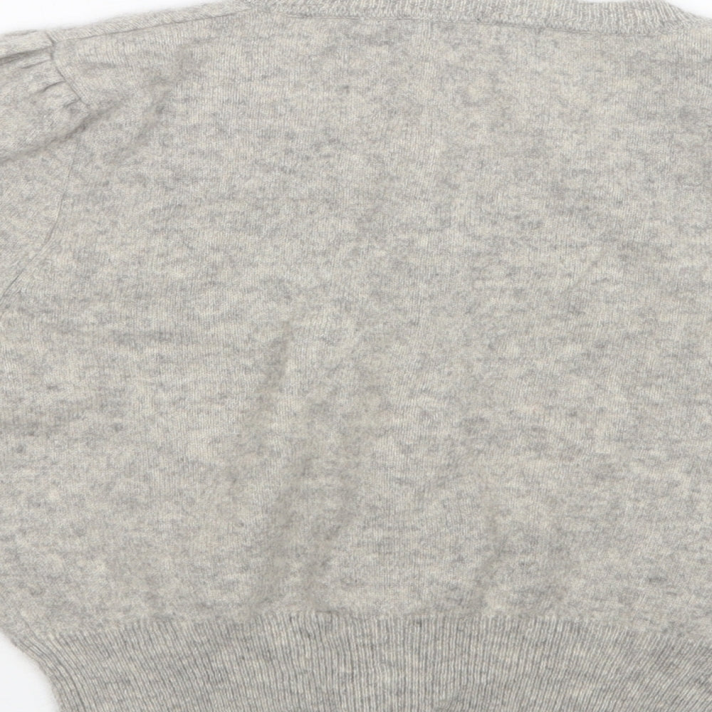 Primark Womens Grey Round Neck Cashmere Cardigan Jumper Size 12