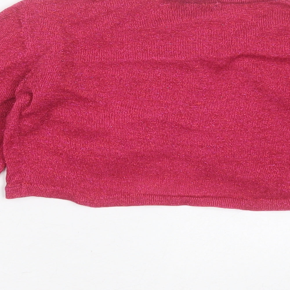 girls fashion Girls Purple Round Neck Polyester Blend Shrug Jumper Size 5-6 Years Button