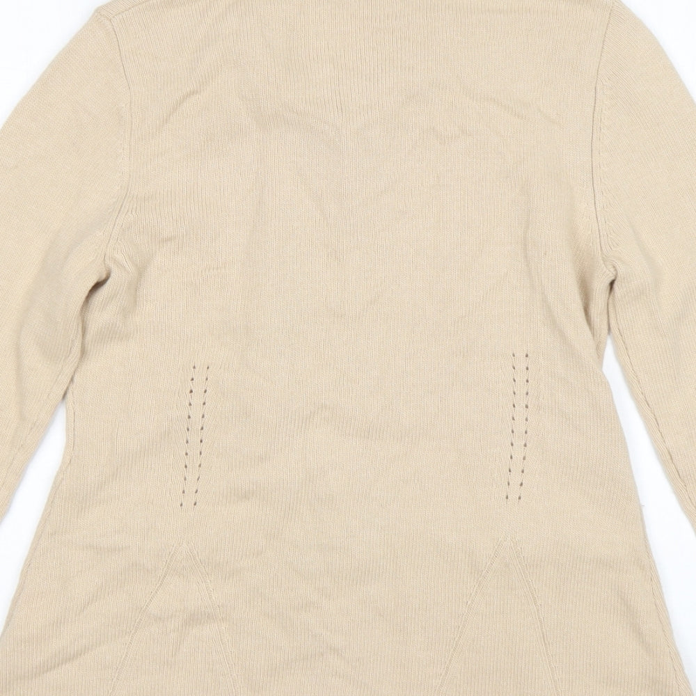 Gerry Weber Womens Beige Collared Viscose Cardigan Jumper Size 10