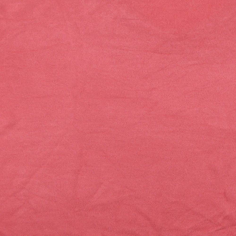 M&S Womens Pink V-Neck Acrylic Pullover Jumper Size L