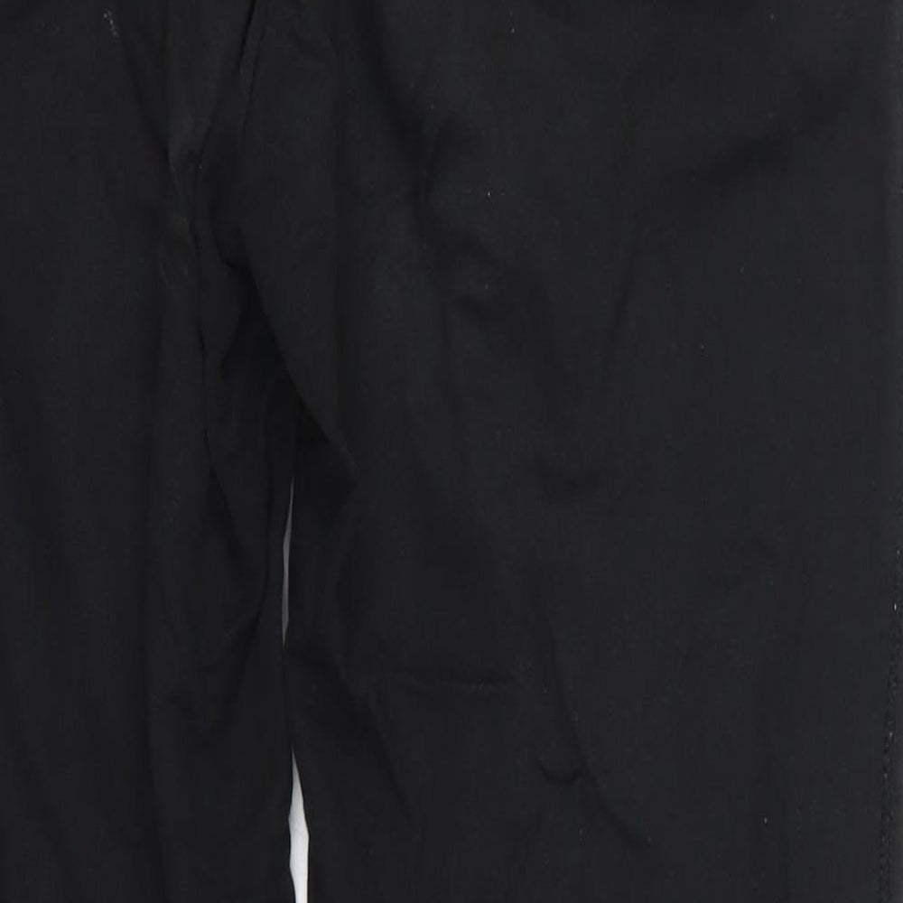 Papaya Womens Black Cotton Sweatpants Trousers Size S L26 in Regular Drawstring