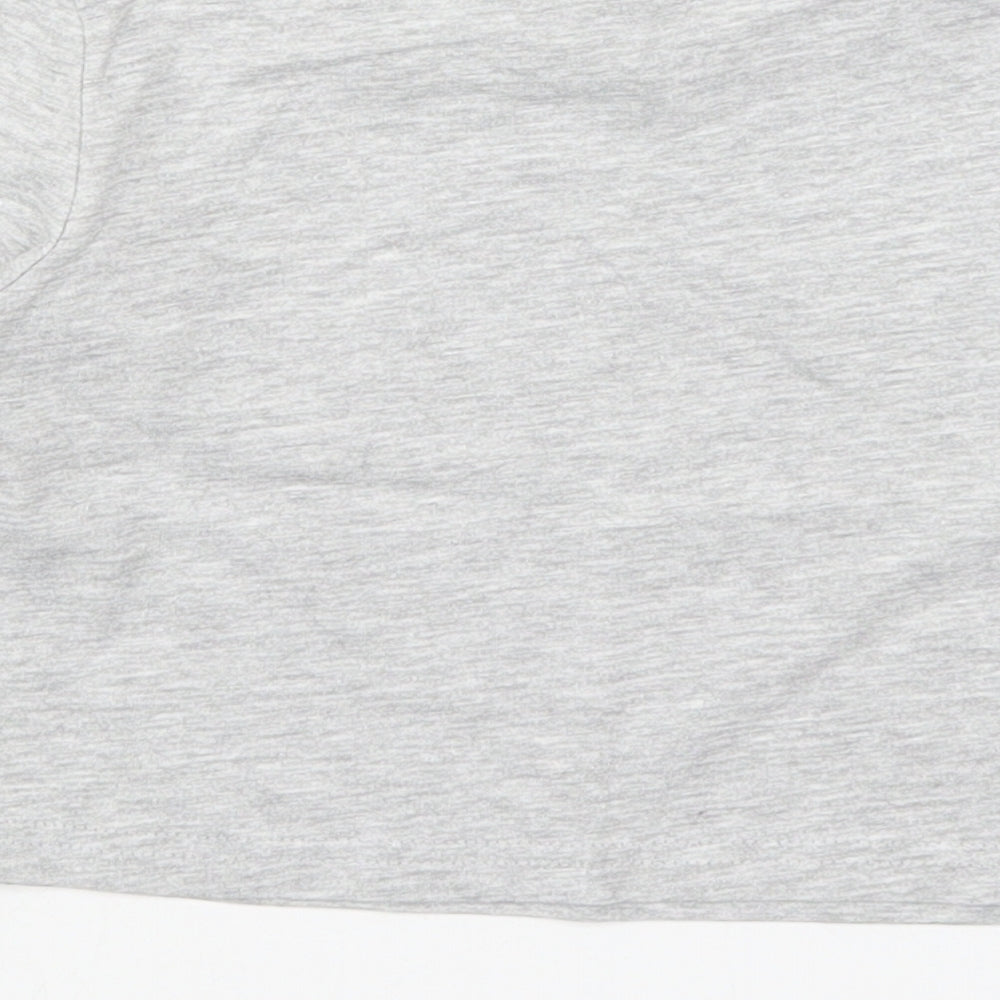 Matalan Girls Grey Cotton Basic T-Shirt Size 6 Years Crew Neck Pullover