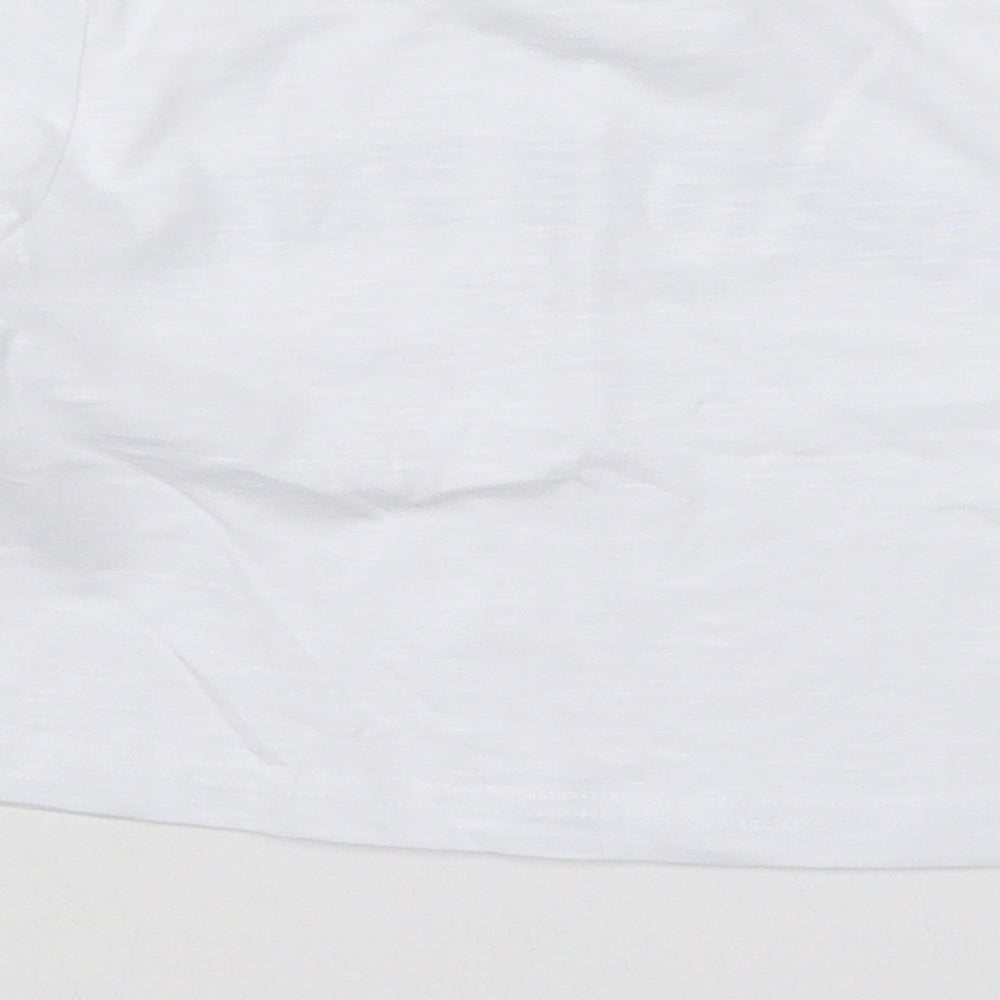 Matalan Girls White Cotton Basic T-Shirt Size 6 Years Crew Neck Pullover - Positive Vibes Only