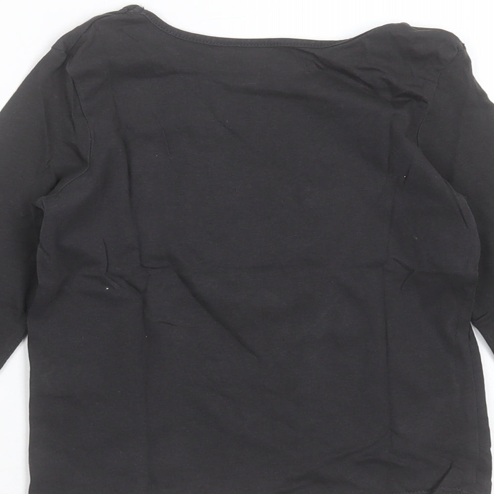 INEXTENSO Girls Grey Cotton Basic T-Shirt Size 8 Years Round Neck - heart