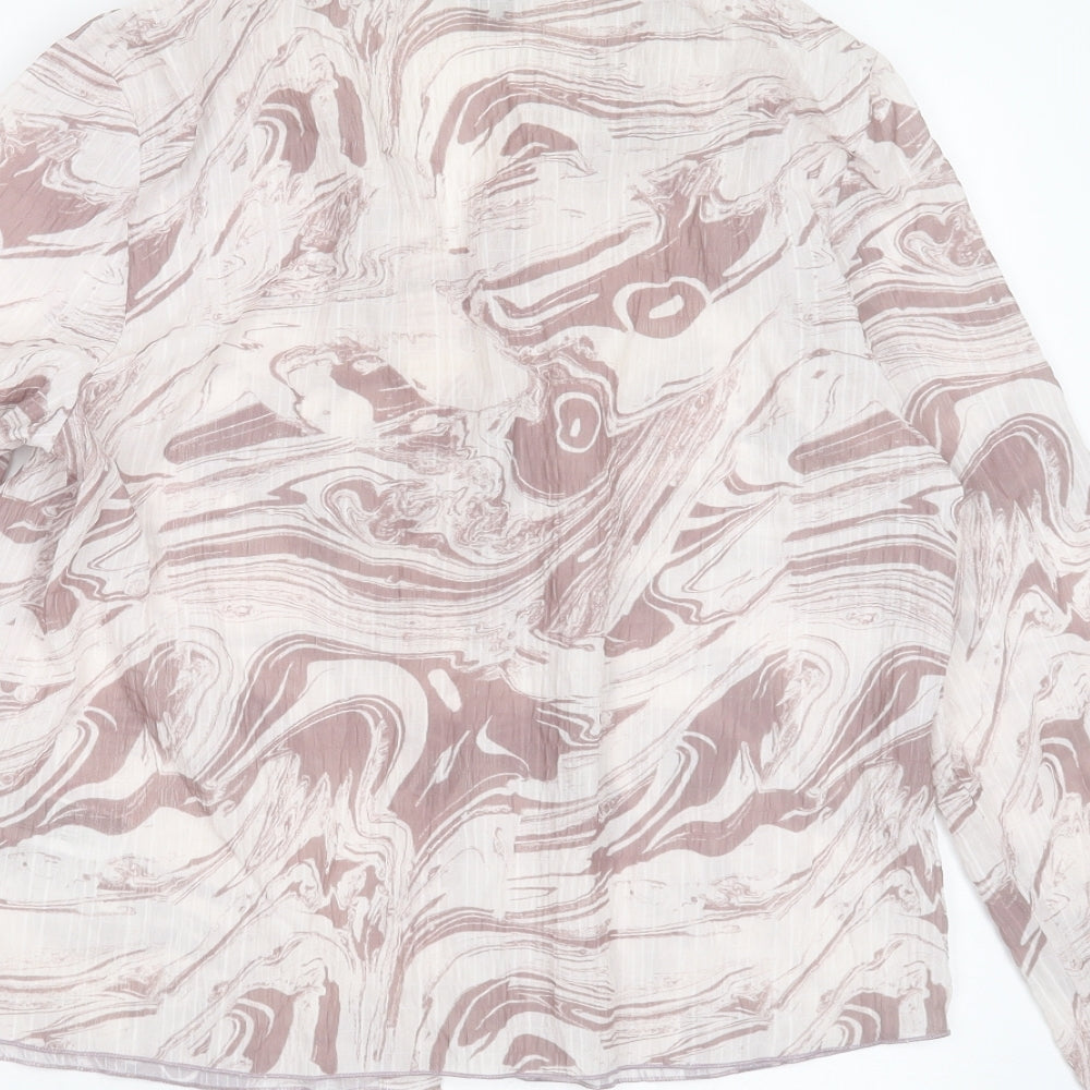 Primark Womens Purple Polyester Basic Blouse Size 10 Collared