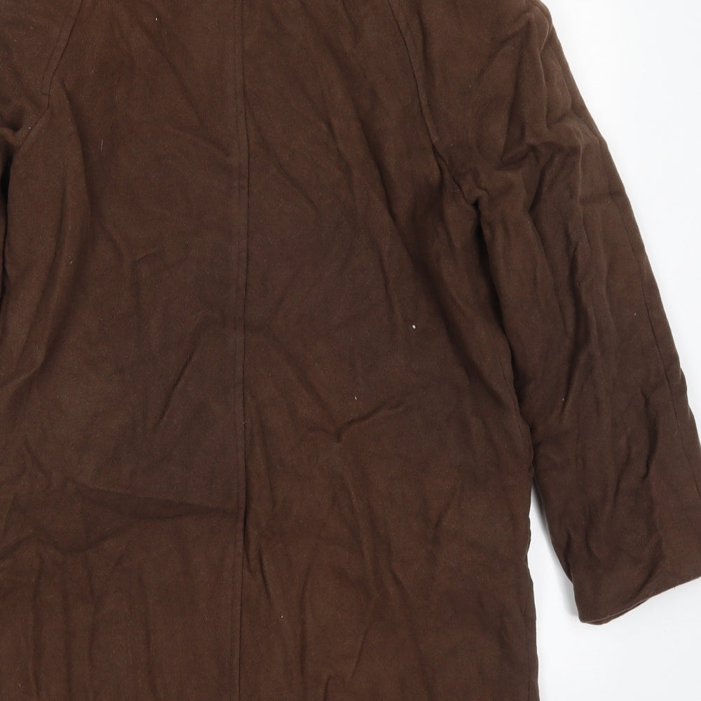 Helen Womens Brown Pea Coat Coat Size 12 Button