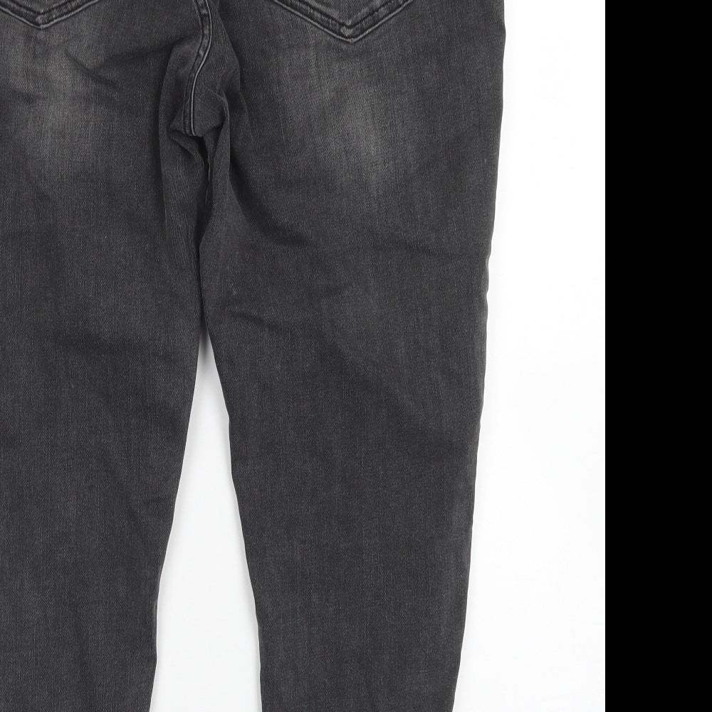Indigo Collection Womens Grey Cotton Skinny Jeans Size 36 in L24 in Regular Button - Short Leg