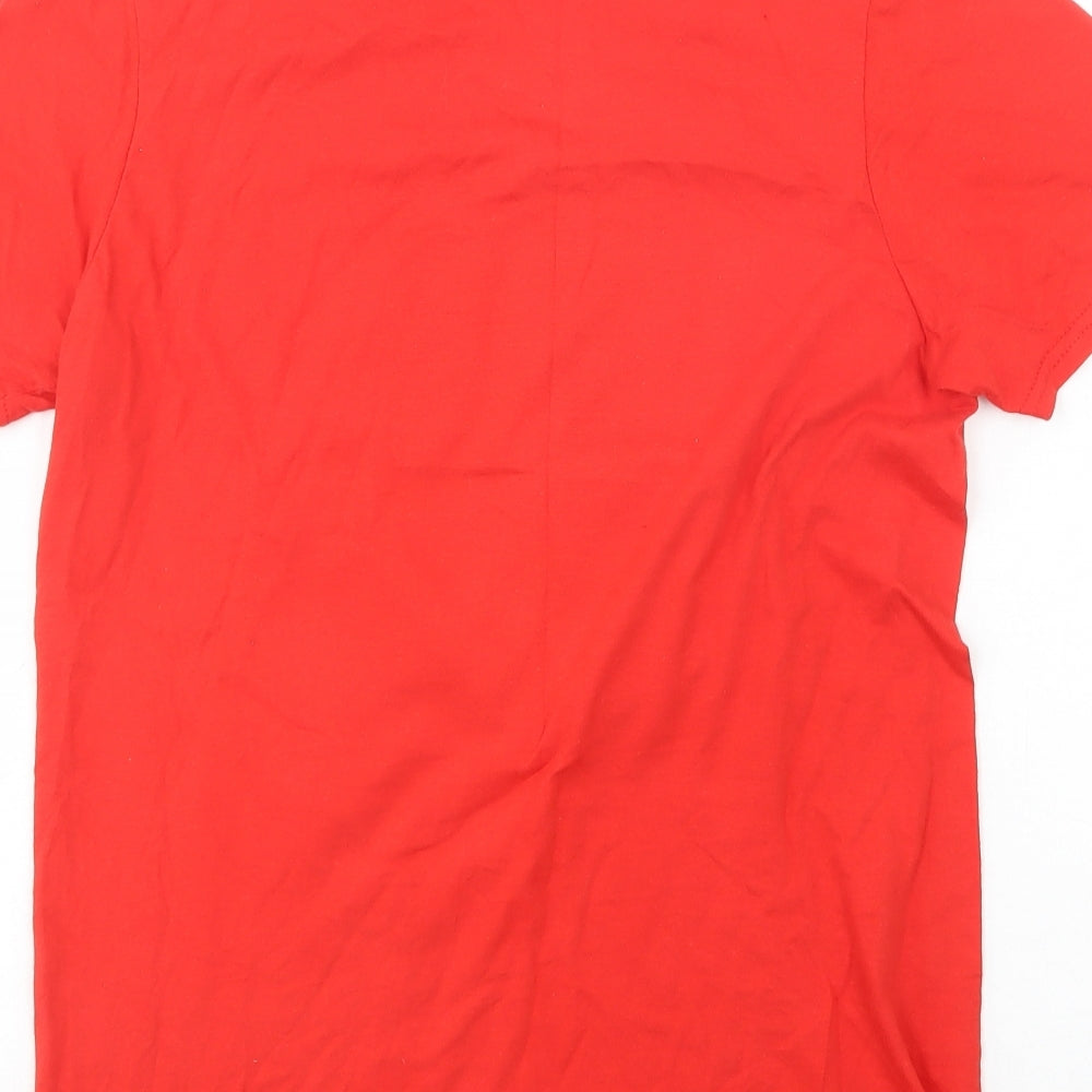 Gildan Womens Red Cotton Basic T-Shirt Size S Crew Neck - Queen Elizabeth II