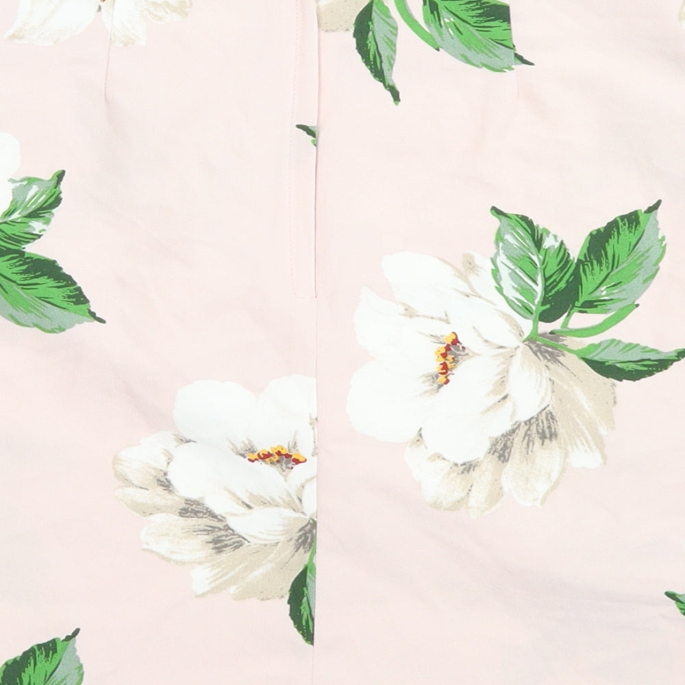 Atmosphere Womens Pink Floral Polyacrylate Fibre A-Line Skirt Size 12 Zip