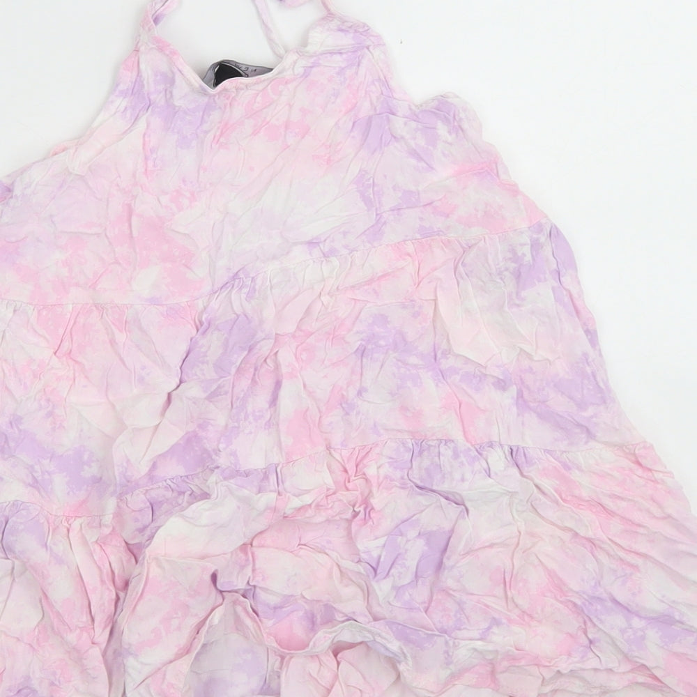 91 Generation Girls Pink Viscose Camisole Blouse Size 9 Years Round Neck - Tie dye