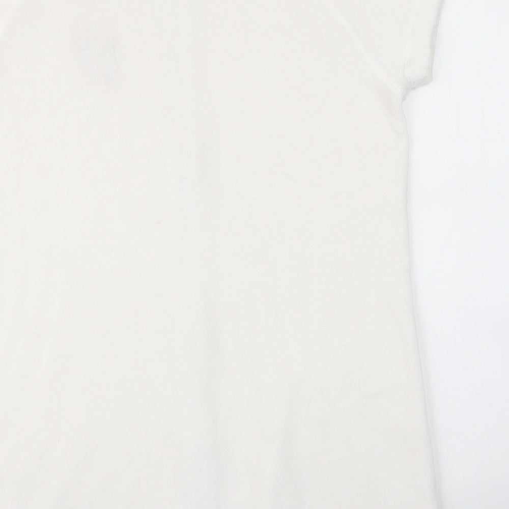 Palm Grove Womens White Polyester Chemise Robe Size M Zip