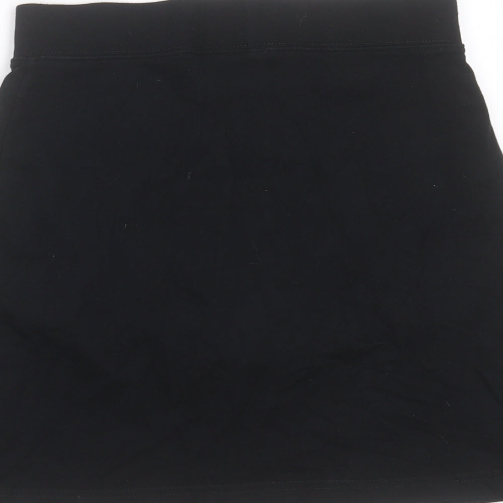 George Girls Black Cotton Mini Skirt Size 13-14 Years Regular