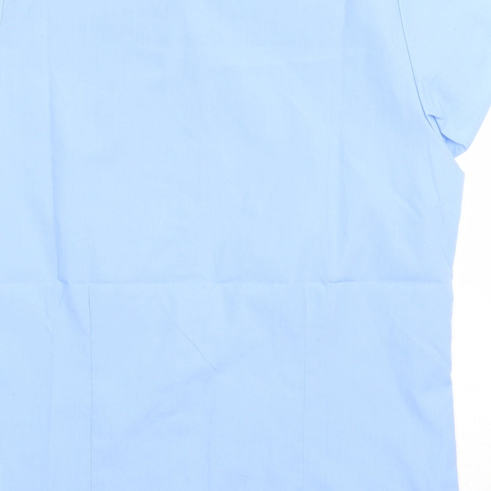 Marks and Spencer Boys Blue Polyester Basic Button-Up Size 14 Years Collared Button - school Wear