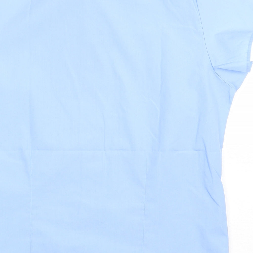 Marks and Spencer Boys Blue Cotton Basic Button-Up Size 14 Years Collared Button - school Wear