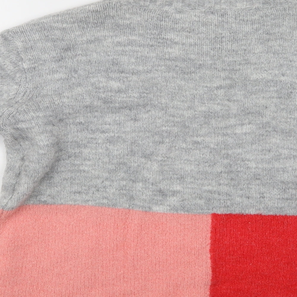 NEXT Womens Grey Crew Neck Acrylic Pullover Jumper Size S