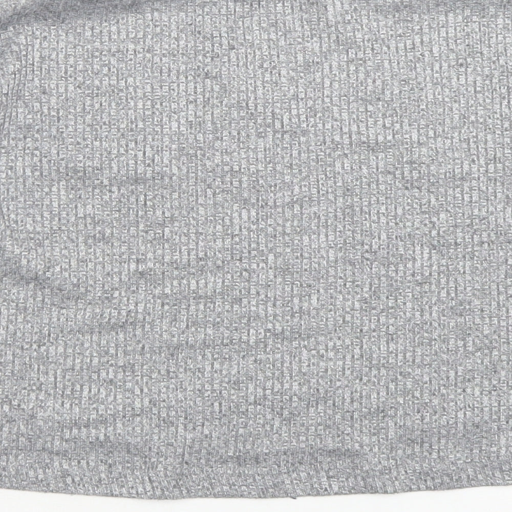 Miss E-vie Girls Grey Polyester Cropped T-Shirt Size 9-10 Years Crew Neck