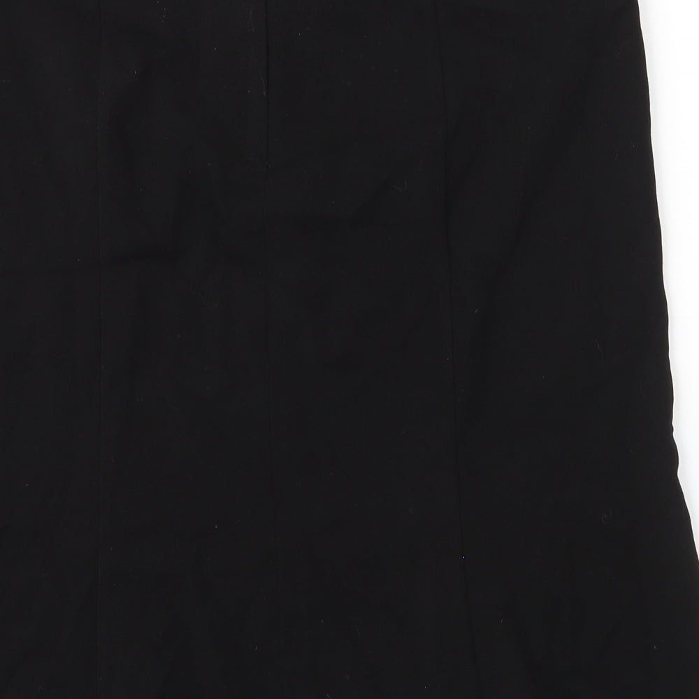 Etam Womens Black Viscose Trumpet Skirt Size 14 Zip