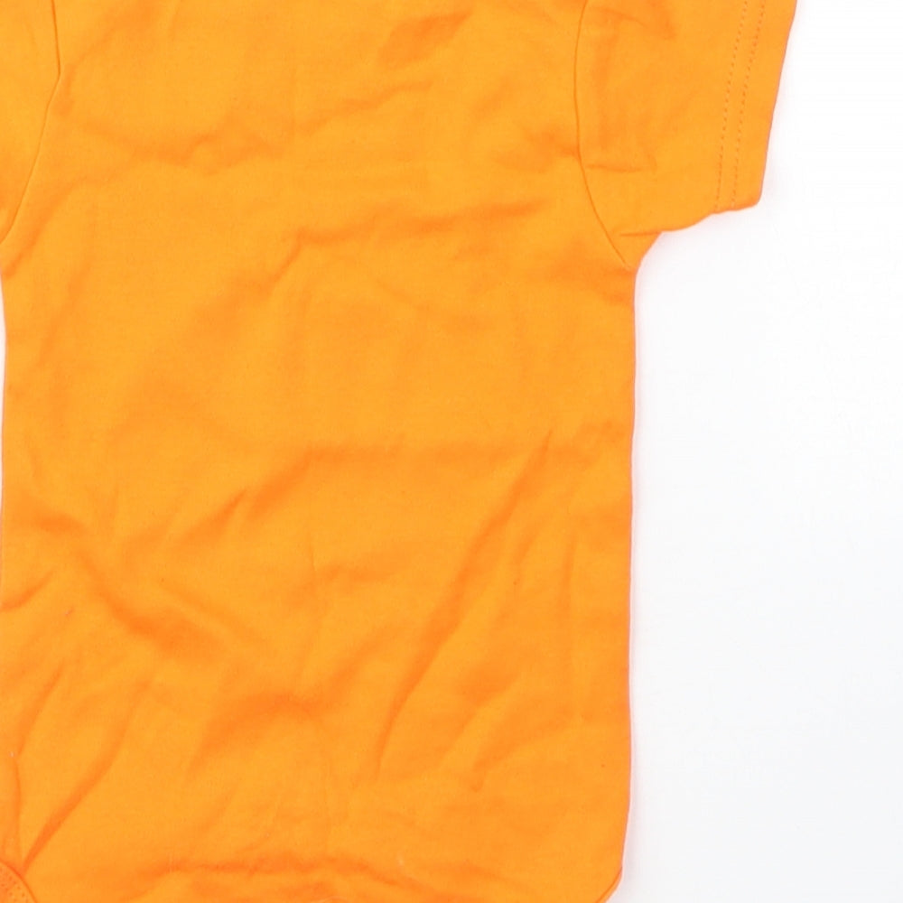 Sara Kety Baby Orange Cotton Babygrow One-Piece Size 6-9 Months Snap