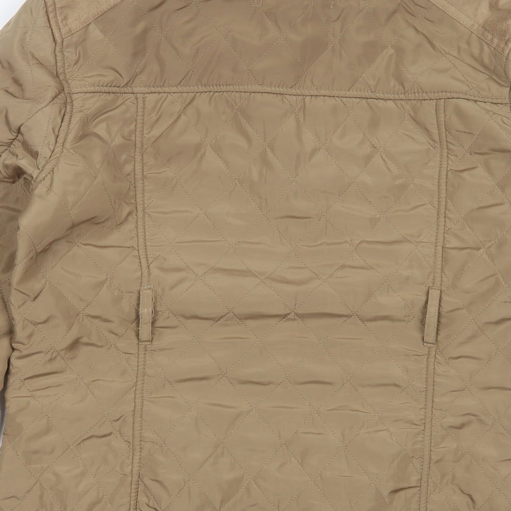 Papaya Womens Beige Quilted Jacket Size 14 Zip
