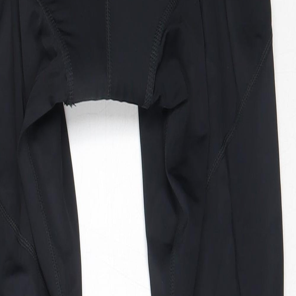 Pinnacle Womens Black Polyester Capri Leggings Size 10 Regular