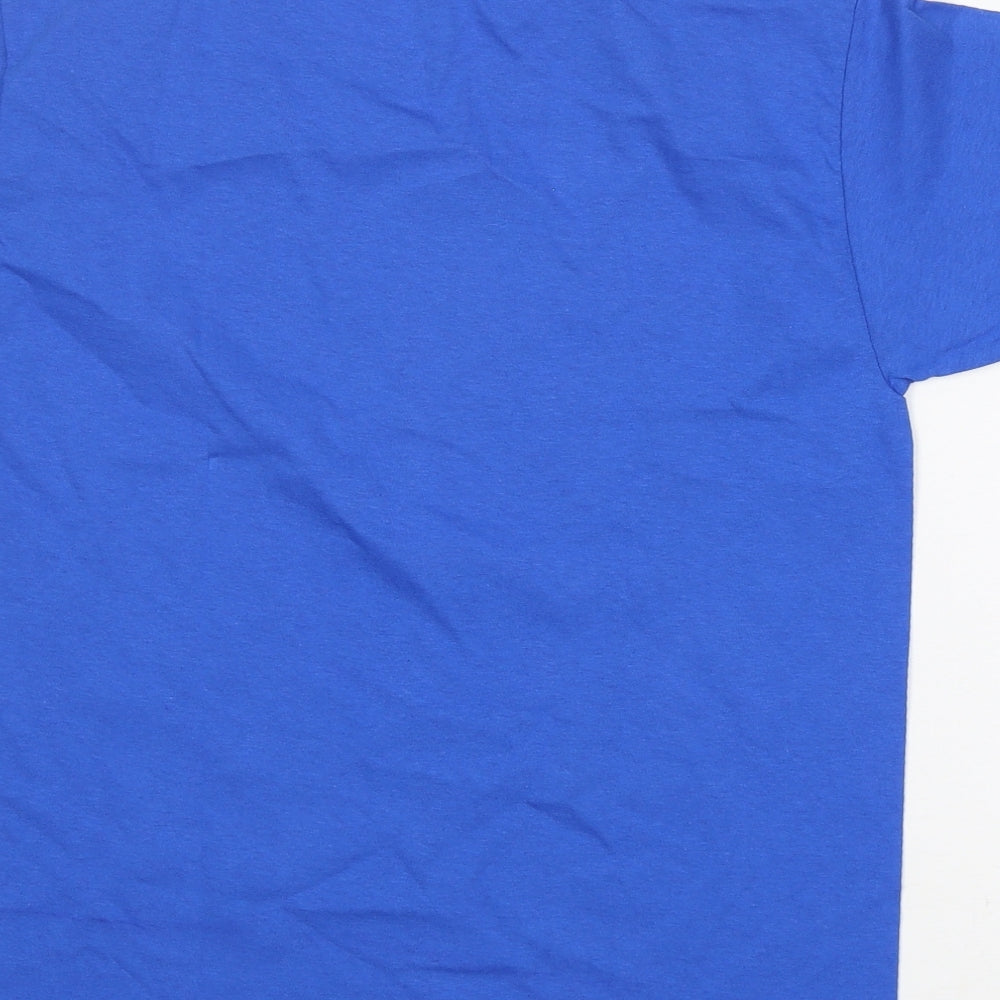 Fruit of the Loom Boys Blue Cotton Basic T-Shirt Size 10 Years Round Neck
