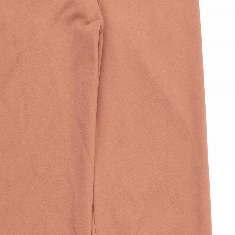 PRETTYLITTLETHING Womens Beige Polyester Trousers Size 10 L33 in Regular Zip