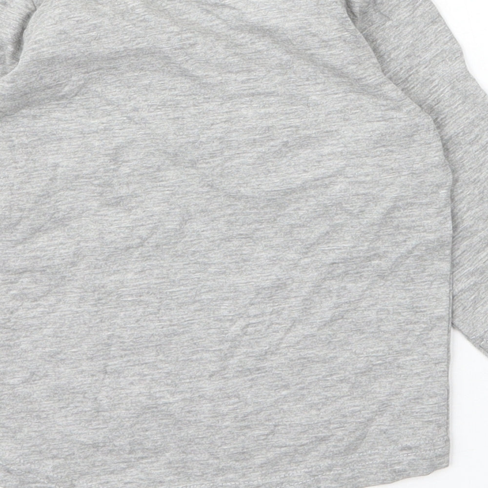 NEXT Boys Grey Cotton Basic T-Shirt Size 6-9 Months Round Neck
