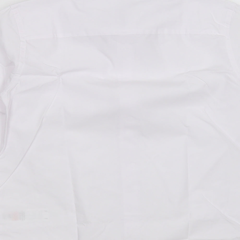 F&F Boys White Polyester Basic Button-Up Size 8-9 Years Collared Button