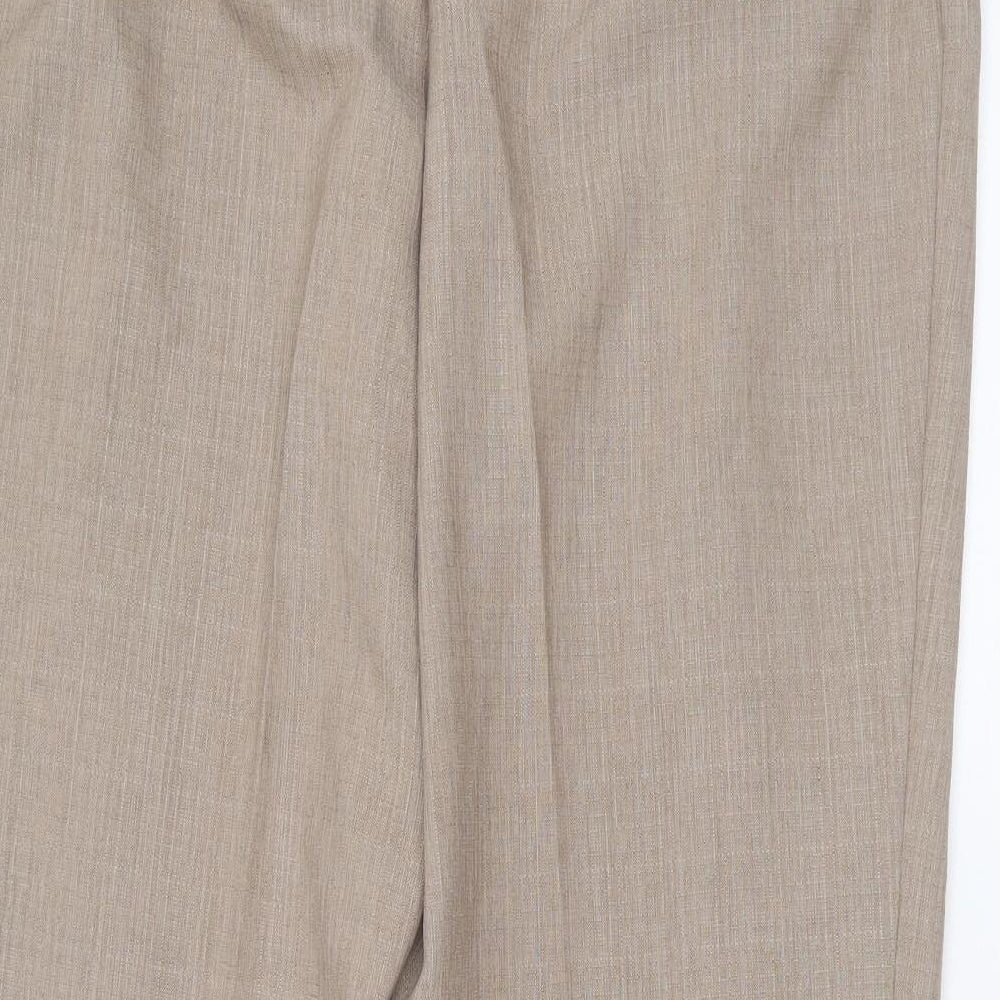 Preworn Womens Beige Polyester Blend Trousers Size 36 in L27 in Regular