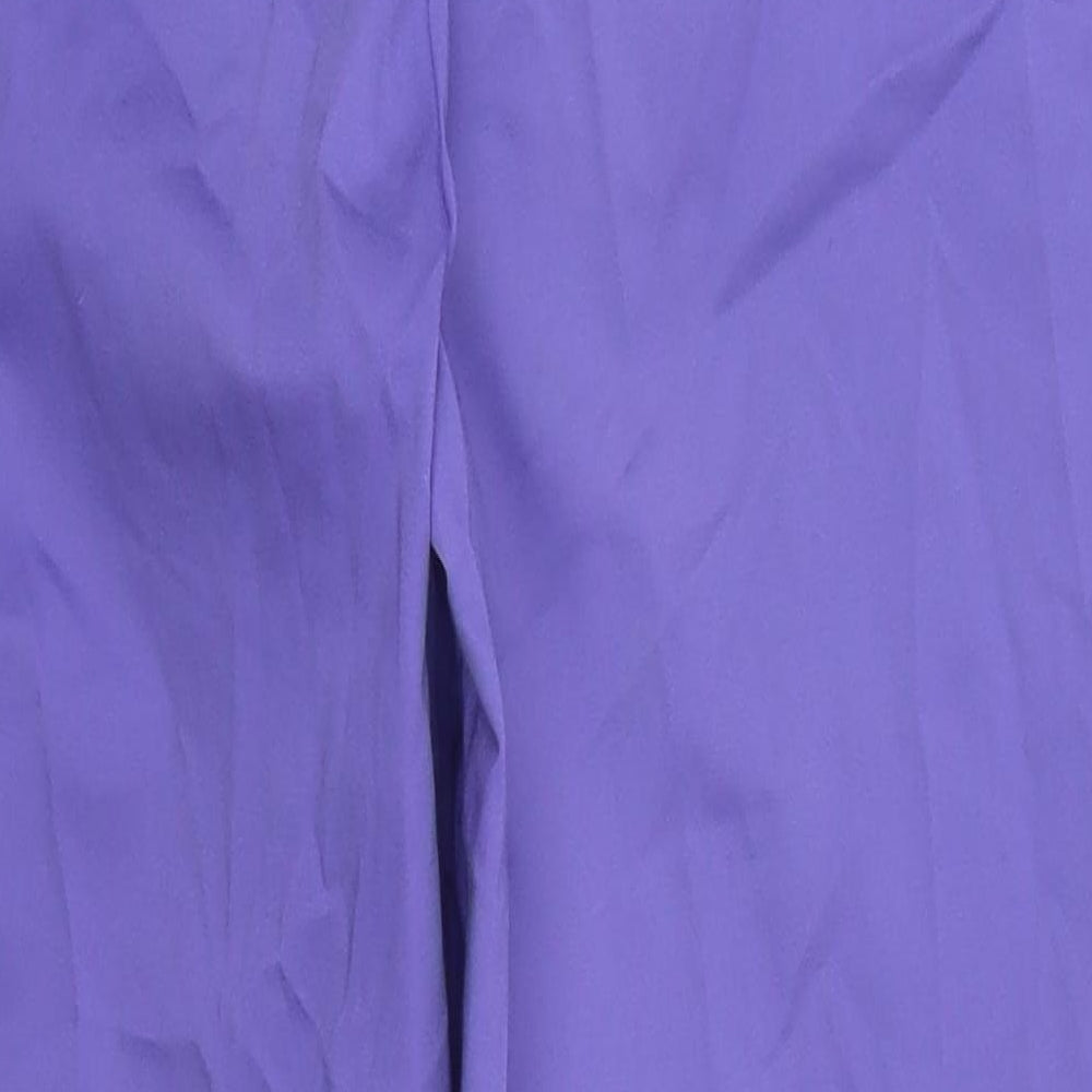 Marks and Spencer Womens Purple Polyester Trousers Size 34 in L25 in Regular Hook & Eye