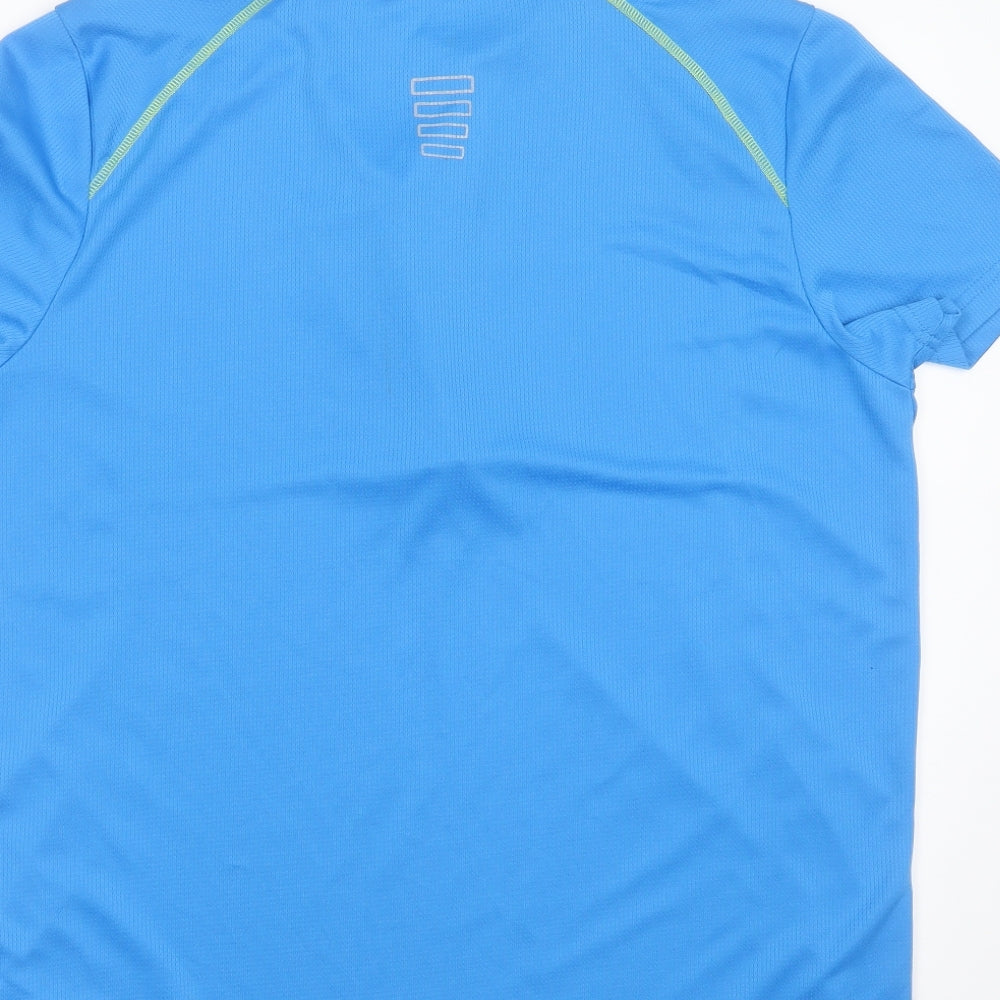 Crivit Sports Mens Blue Polyester Basic T-Shirt Size L Round Neck
