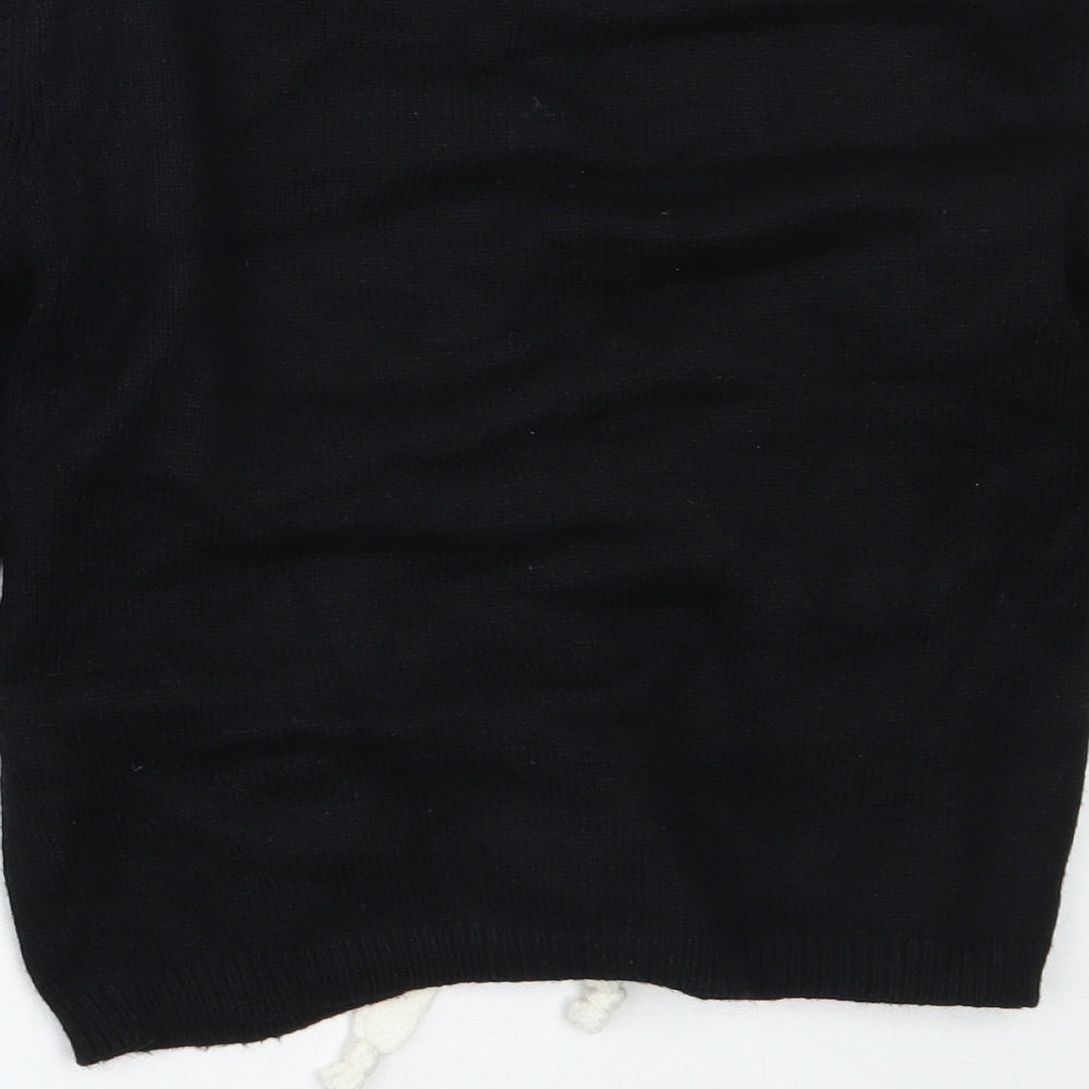 Copperose Womens Black Round Neck Viscose Pullover Jumper Size S