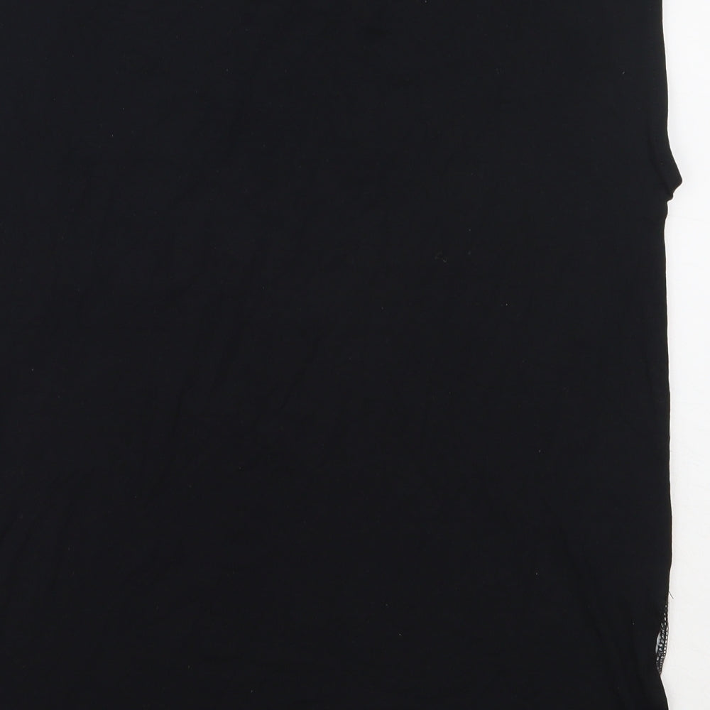 Select Womens Black Polyester Basic Blouse Size 6 Round Neck
