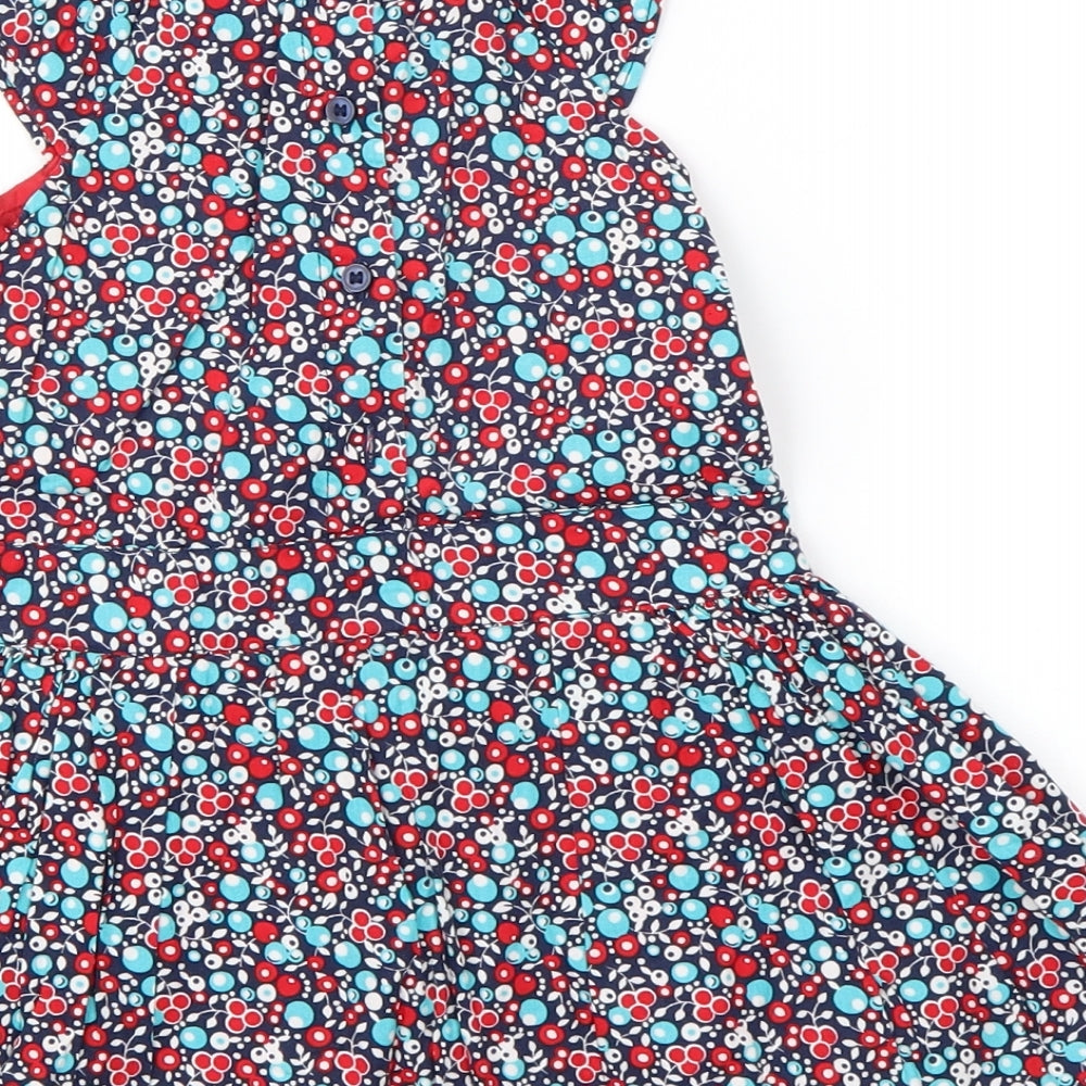 Mini Club Girls Blue Geometric Cotton A-Line Size 18-24 Months Round Neck Pullover