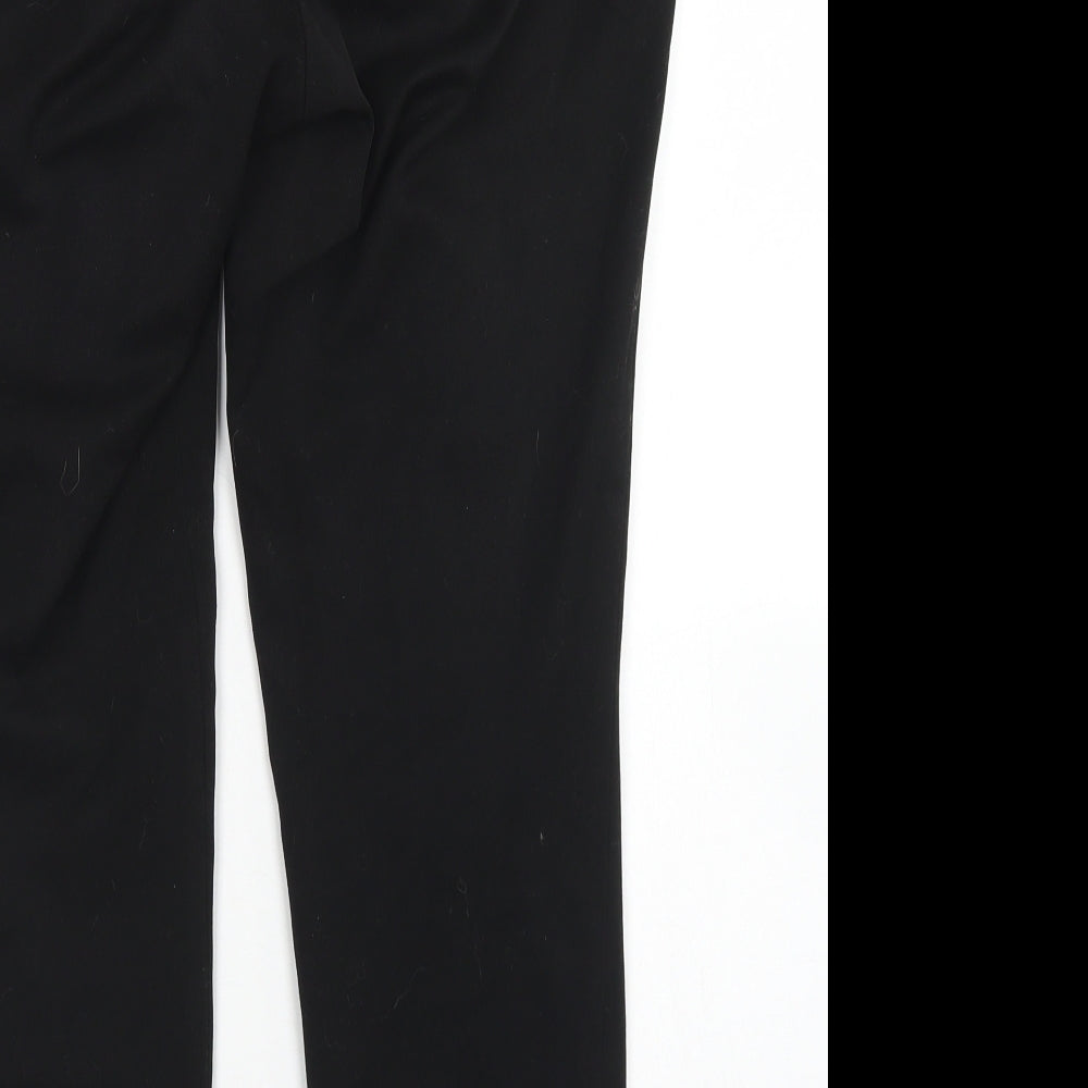 H&M Womens Black Polyester Dress Pants Trousers Size 10 L25 in Regular Hook & Eye