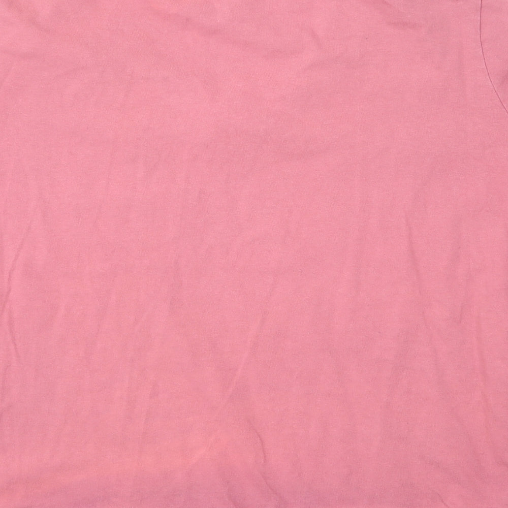 Classics Womens Pink Cotton Basic Blouse Size 24 V-Neck