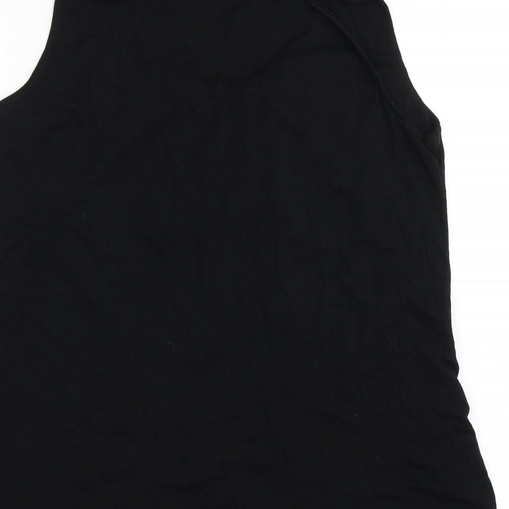 George Womens Black Viscose Basic Tank Size 14 Round Neck