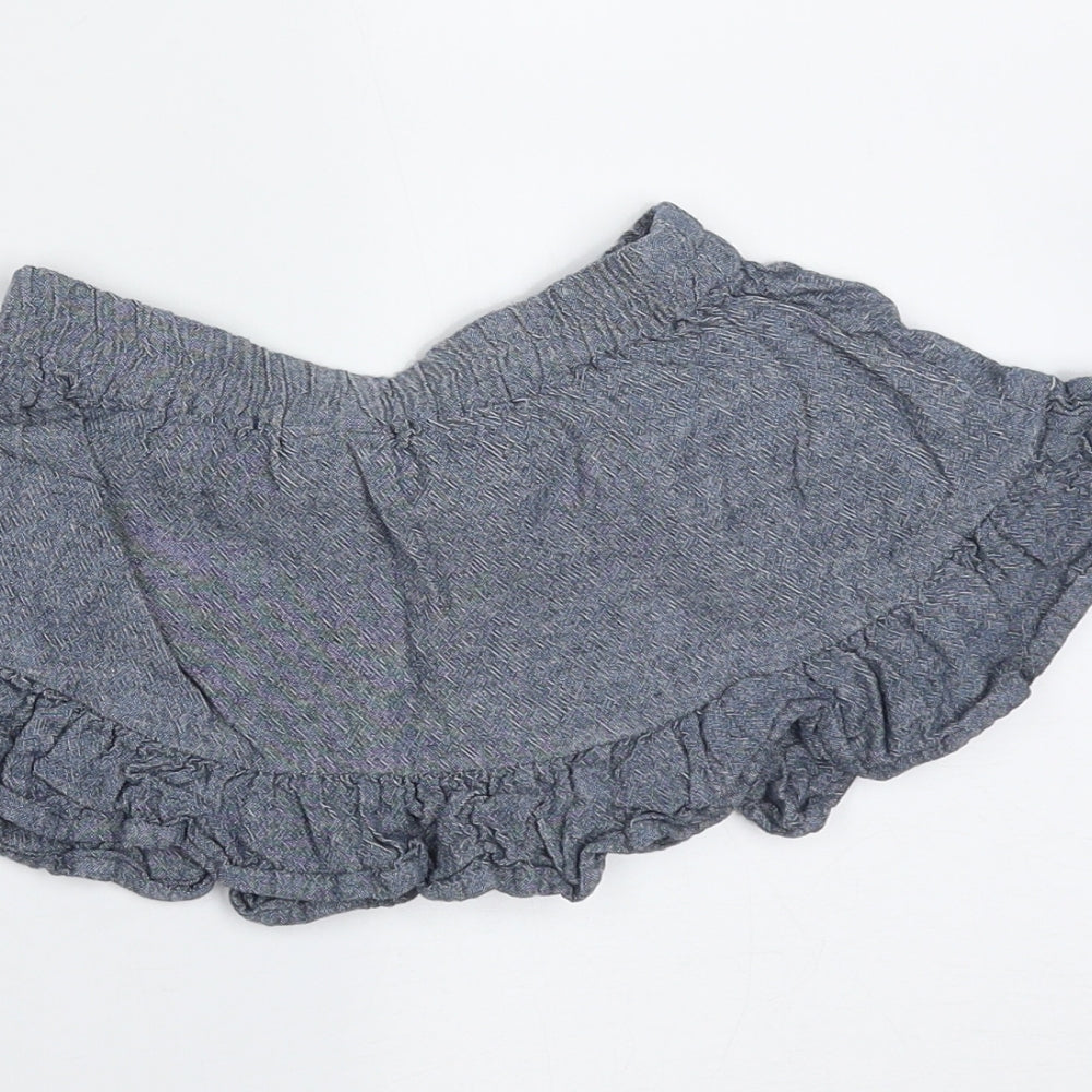 Preworn Girls Blue Cotton Skater Skirt Size 12 Months