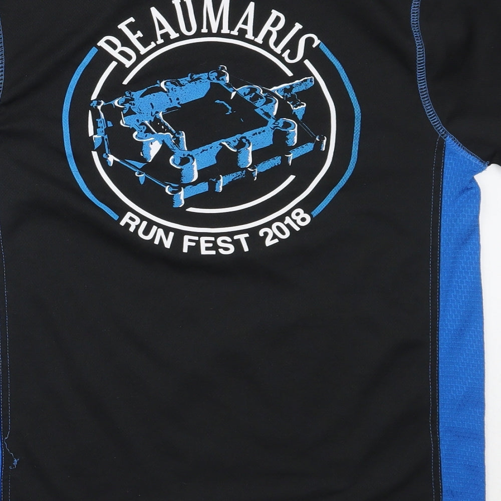 Titan Mens Black Polyester Basic T-Shirt Size S Round Neck - beaumaris runfest 2018