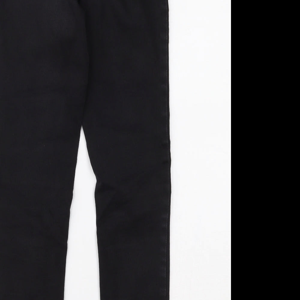 Papaya Womens Black Cotton Skinny Jeans Size 12 L26 in Regular Zip