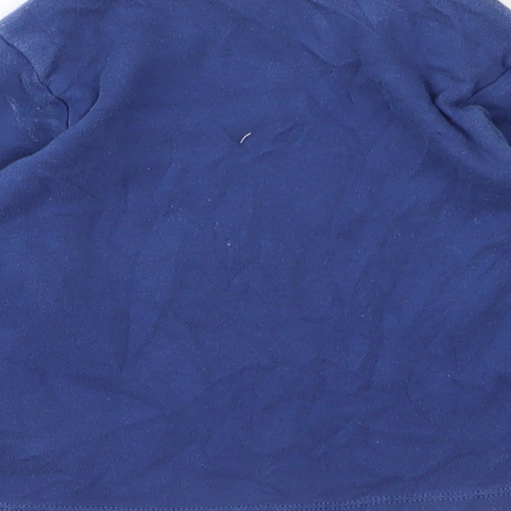 M&S Boys Blue Cotton Basic T-Shirt Size 12 Months Round Neck Button