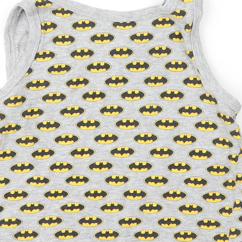 George Boys Grey Cotton Basic Tank Size 3 Years Round Neck - Batman